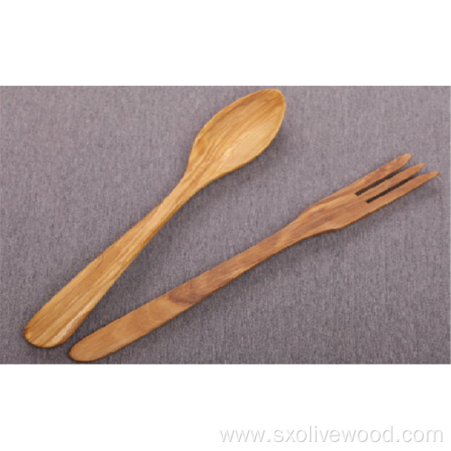 Olive Wood Salad Sever Set Of 2-12"